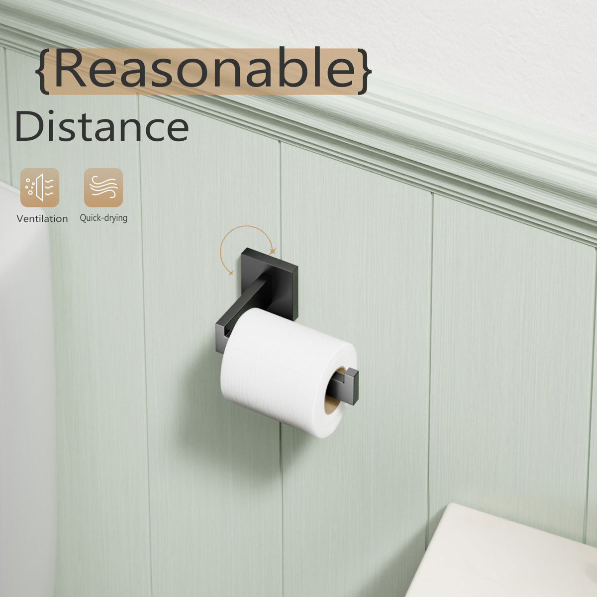Bathroom Toilet Paper Holder Wall Mount B2003BK
