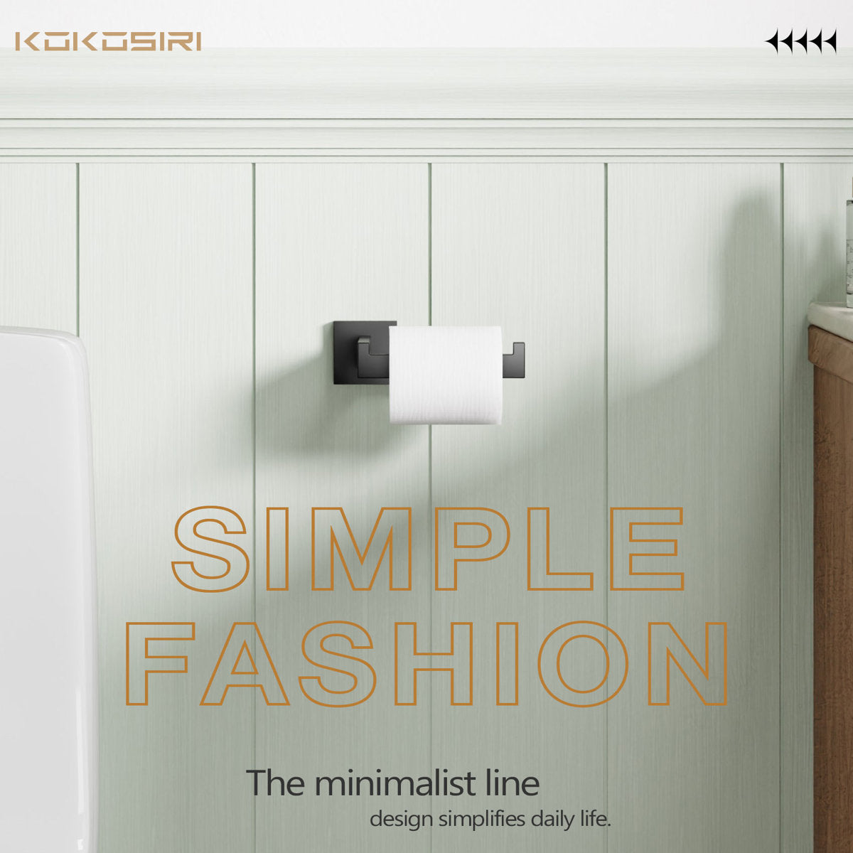 Bathroom Toilet Paper Holder Wall Mount B2003BK