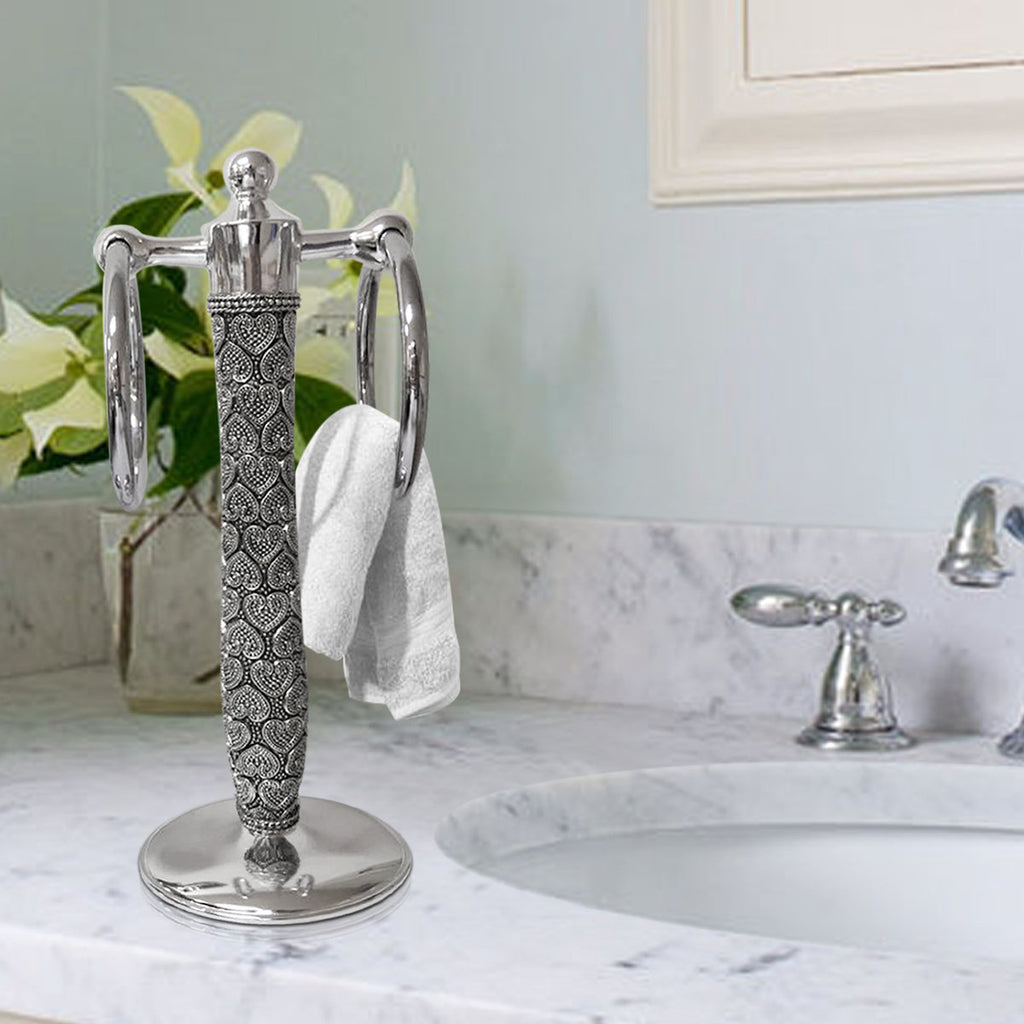 Beaded Heart Towel Ring BHT18H
