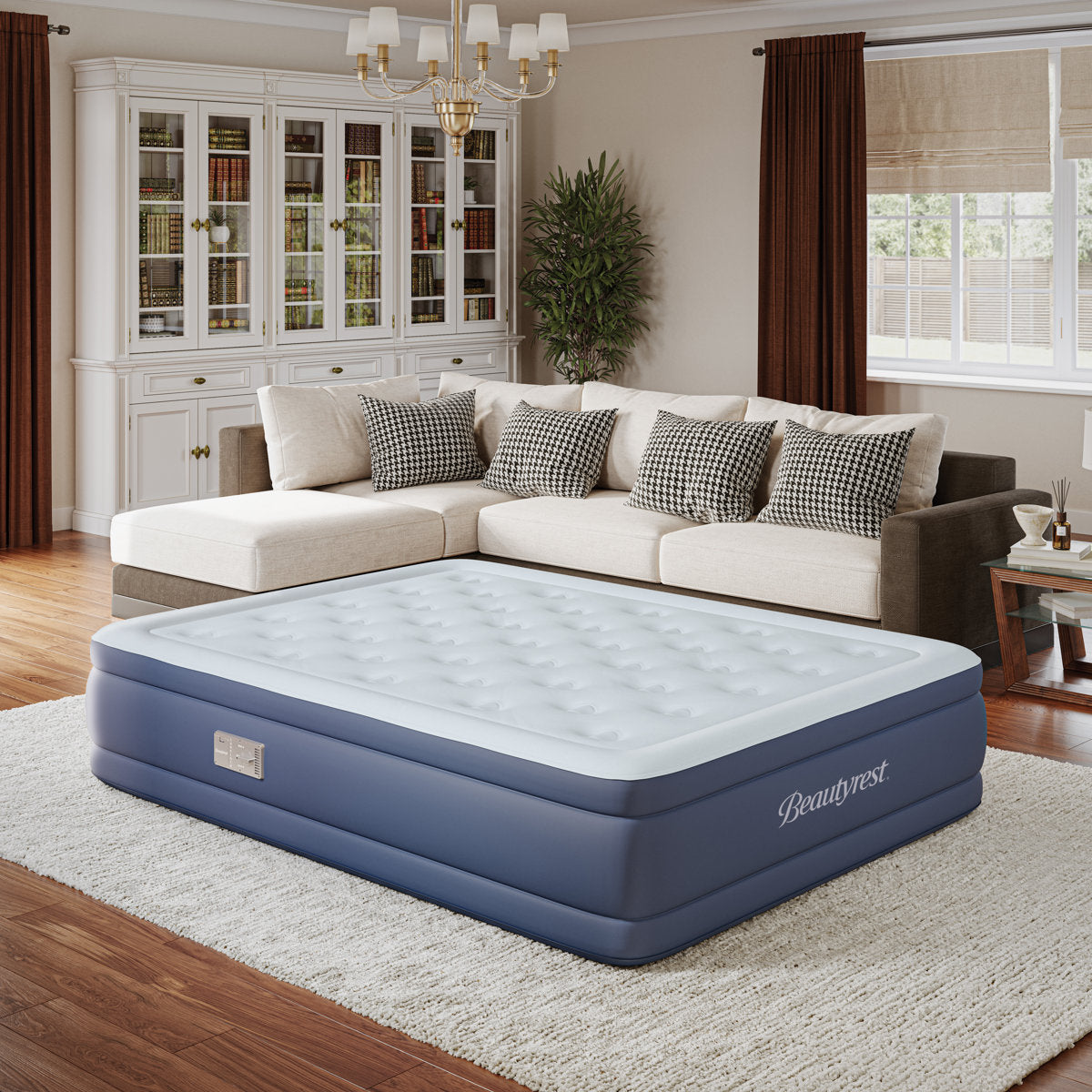 Beautyrest 17 in  Supreme Air Auto Shut-Off Air Mattress - Built-in SureLock Pump and Auto Shut-Off