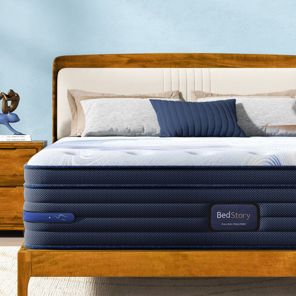 Bedstory 13" Firm Hybrid Mattress with Wool Layer & 3-Zone Support- CertiPUR-US/OEKO-TEX