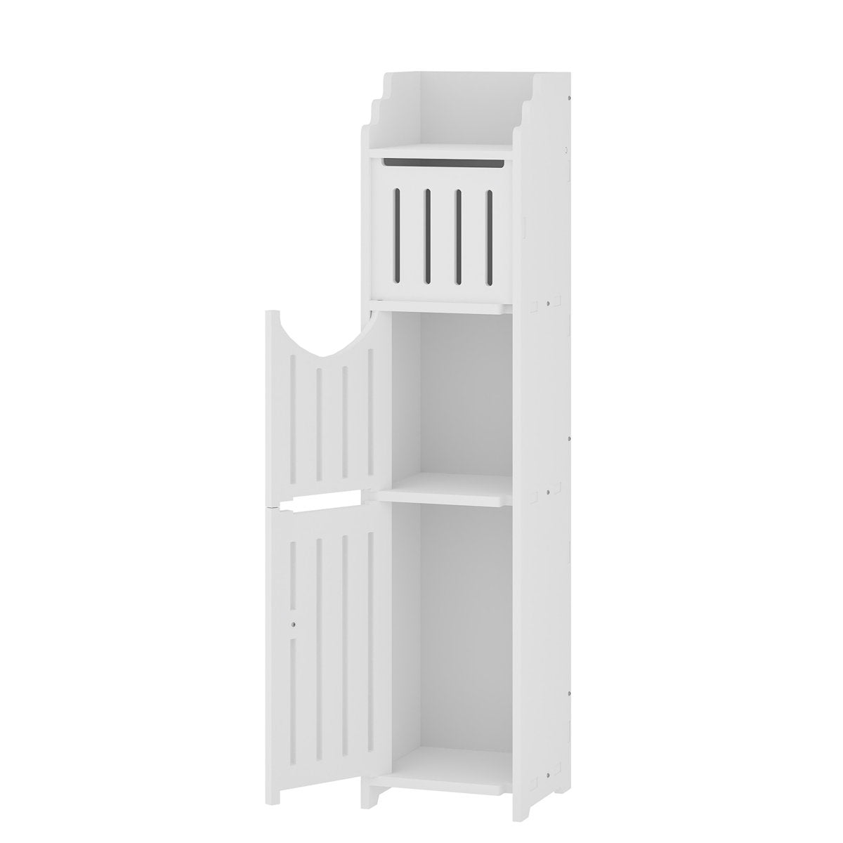 Benton Toilet Paper Holder Stand, Slim Bathroom Storage Cabinet, Narrow Toilet Paper Cabinet For Small Space