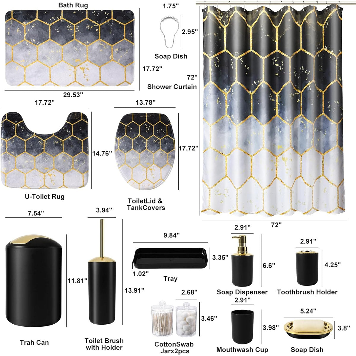 Black Bathroom Set