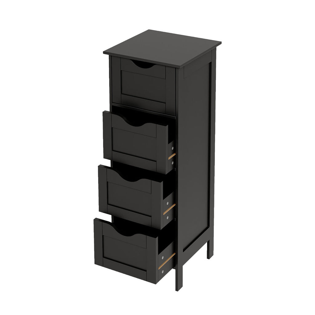 Black Bathroom Standing Cabinet 4-Drawers