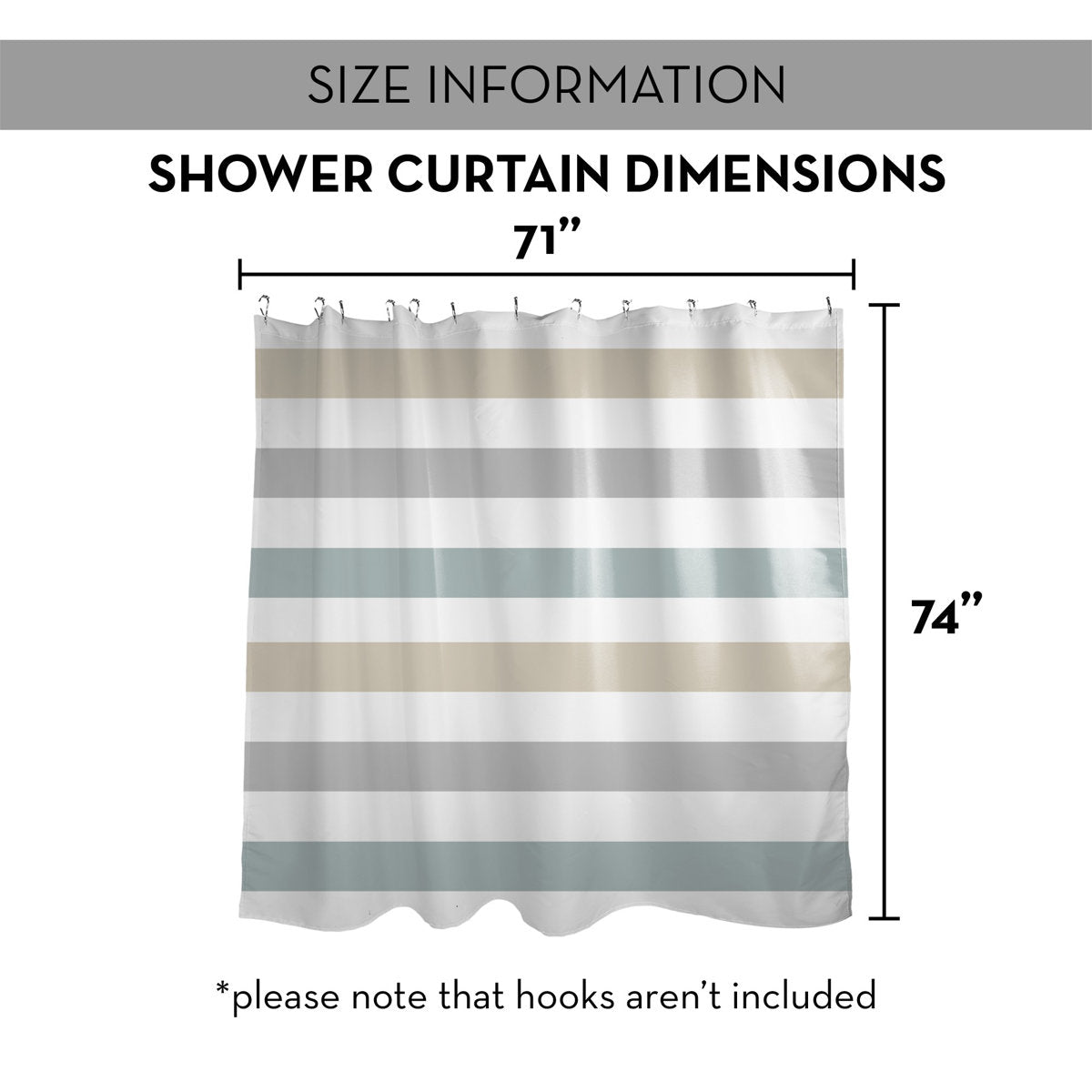 Boucher Striped Single Shower Curtain