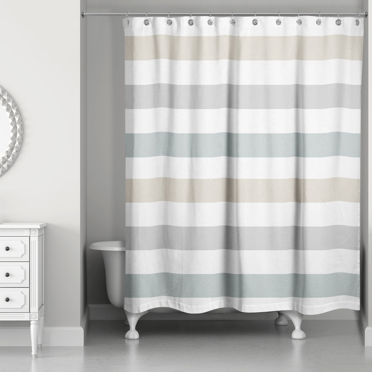 Boucher Striped Single Shower Curtain