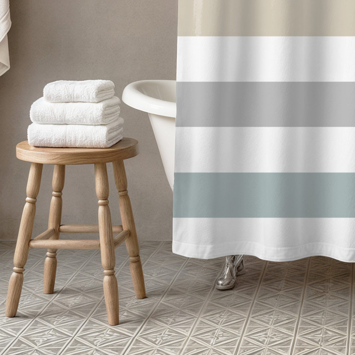 Boucher Striped Single Shower Curtain
