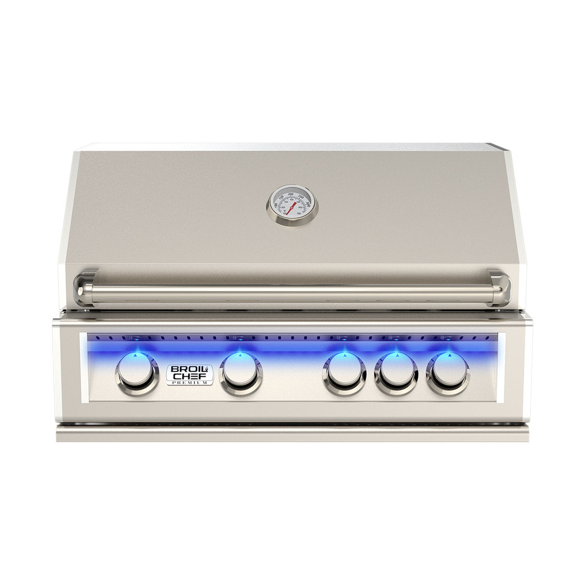 BroilChef 32-inch Built-in  Steel 4+1RL-Burner Outdoor Kitchen Island BBQ Propane Grill with Infrared Rear Burner Oven 304 High-Grade Stainless Steel, 4 Main Burners+1 Infrared Rear Burner with Rear Burner BCP-500S