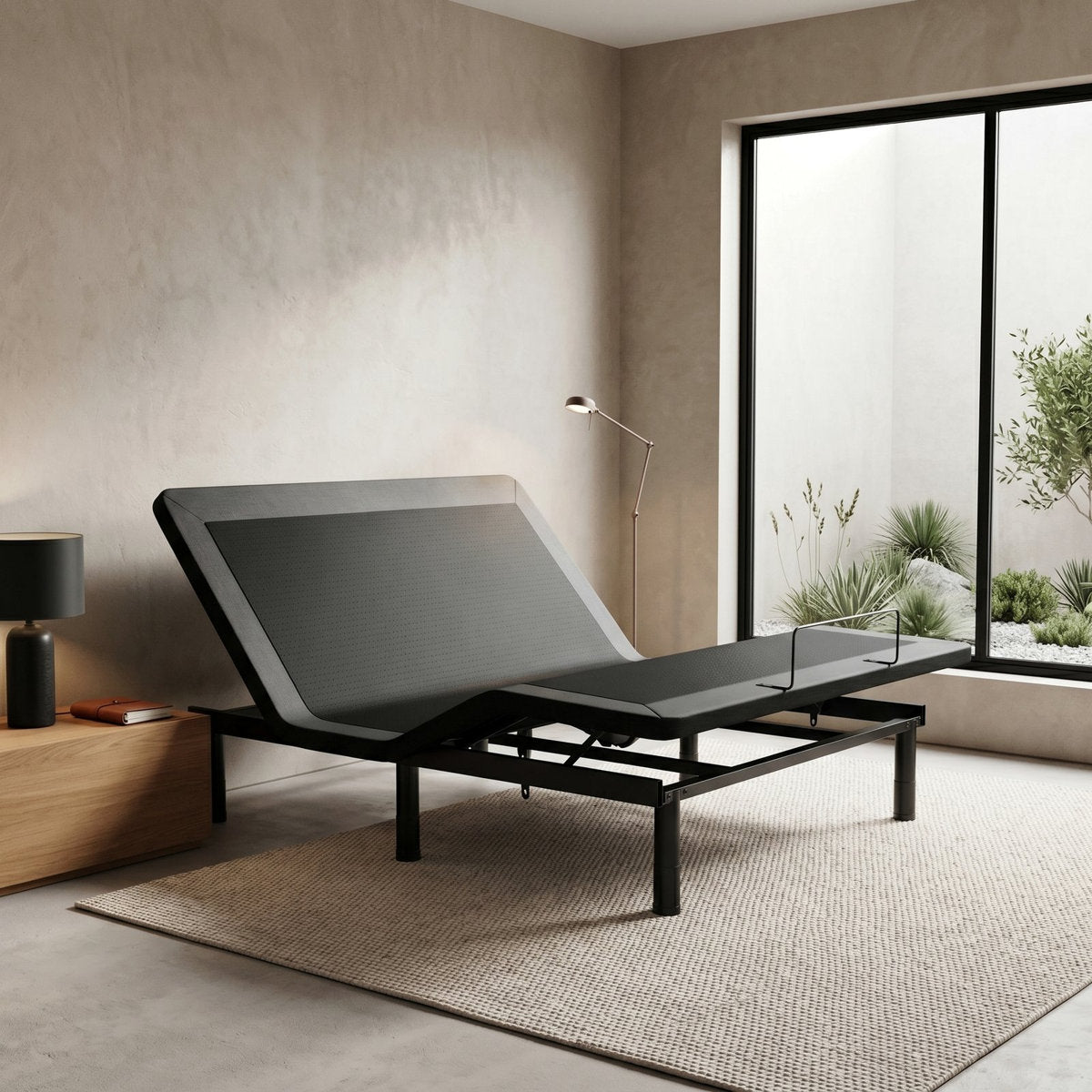 California King Adjustable Bed Frame With Wireless Remote, Electric Bed, Zero Gravity, Head And Foot Incline, Adjustable Leg Heights, Memory Presets, Anti-Snore