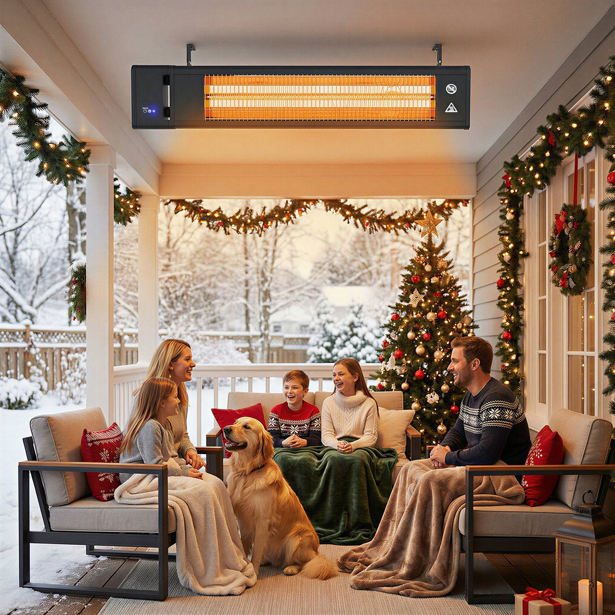 Canopy-style suspended Patio Heater