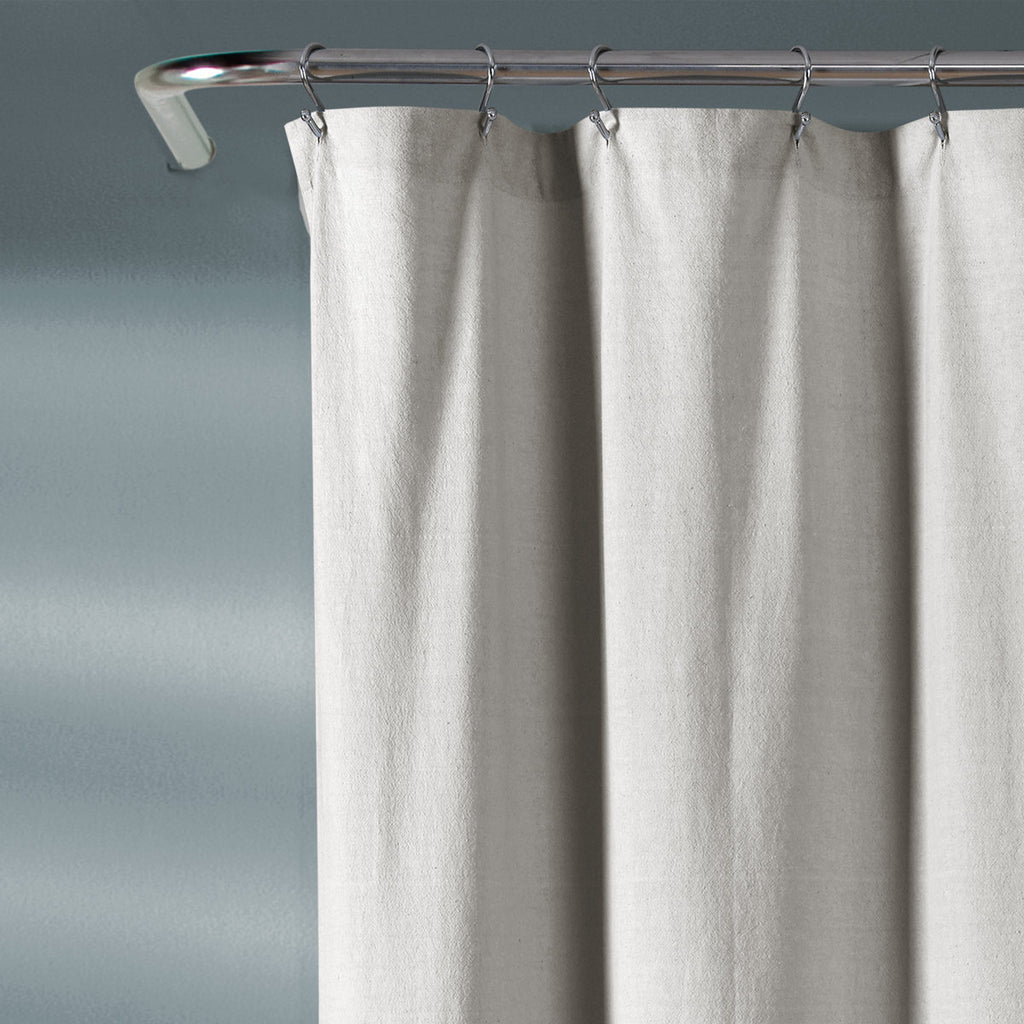 Chenille Chevron Cotton Geometric Shower Curtain