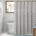 Chenille Chevron Cotton Geometric Shower Curtain