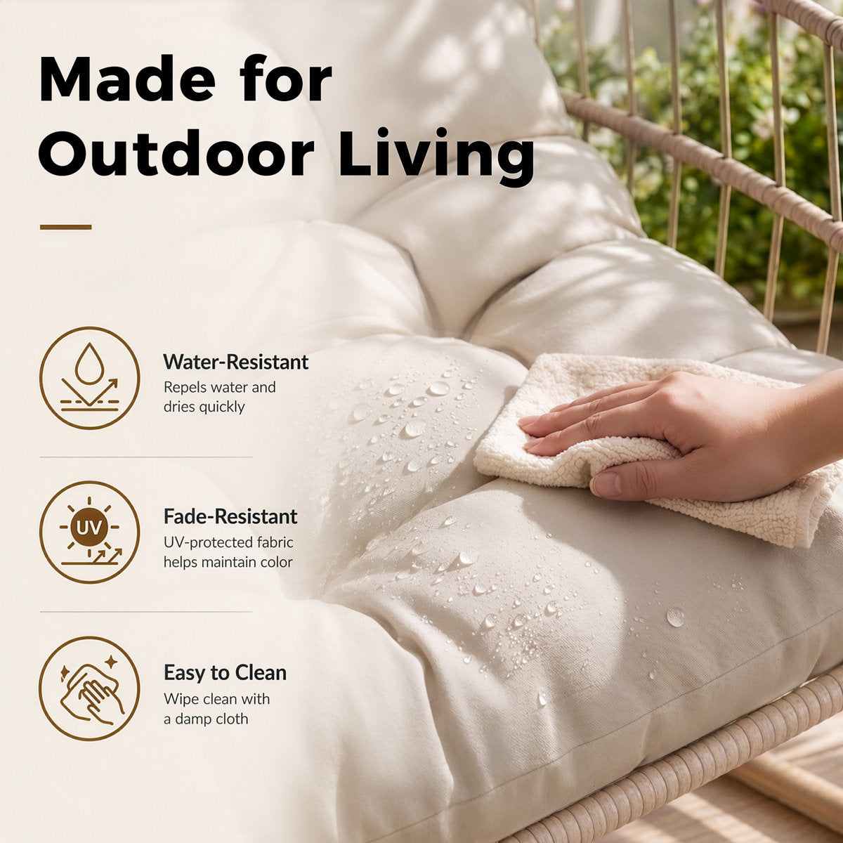 Chingford Indoor/Outdoor Hanging Egg Chair with Stand, Porch Swing Chair, 5 Cushion and Headrest