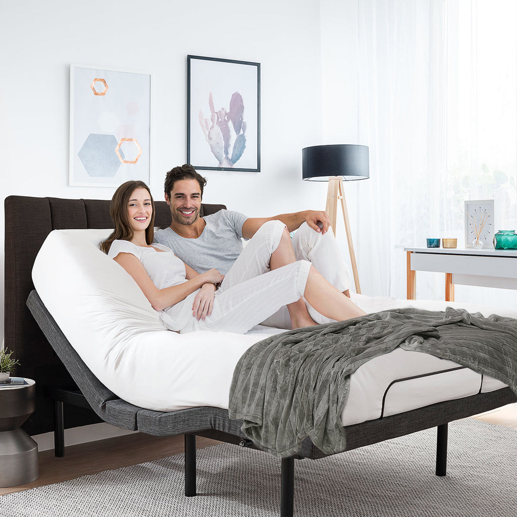Clara Clark Massaging Zero Gravity, Zero Clearance Adjustable Bed with Wireless Remote, USB Ports & LED Lights
