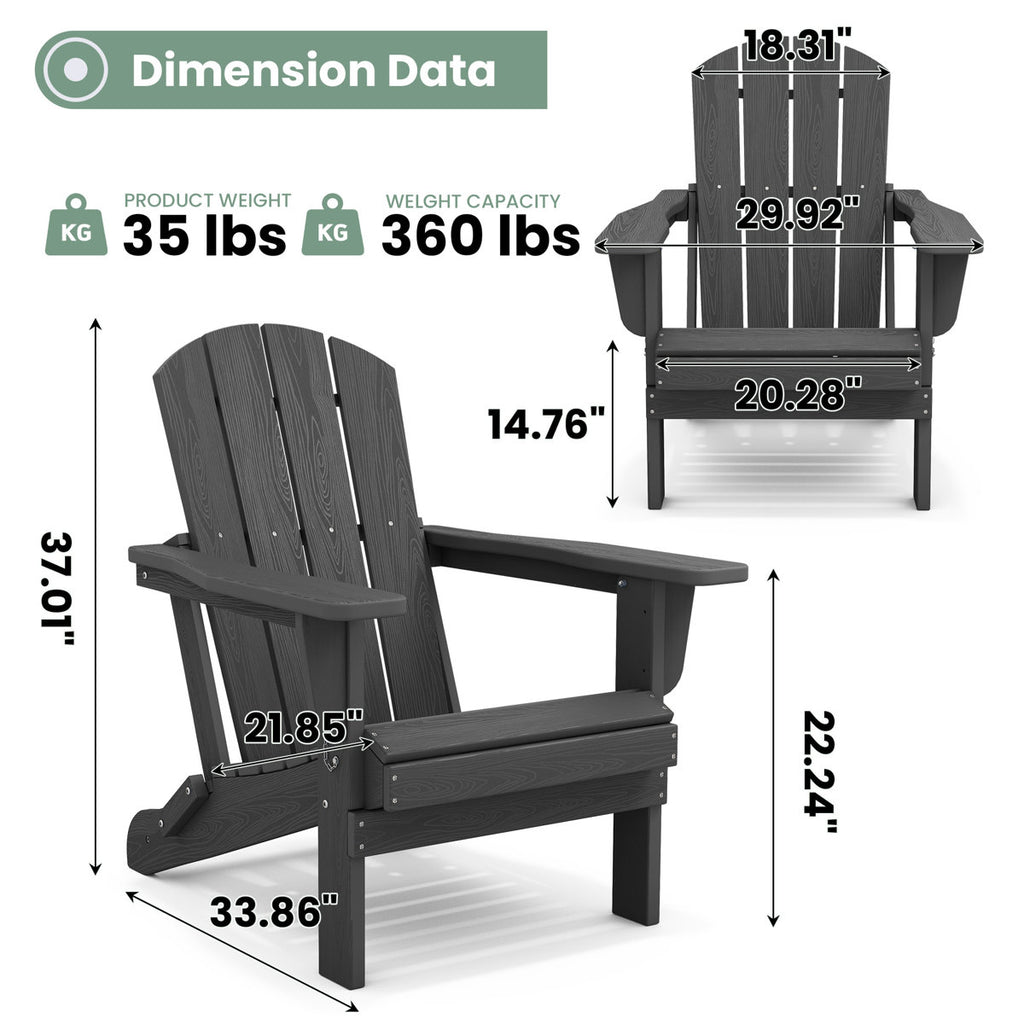 Clitheroe Foldable HDPE Adirondack Chair