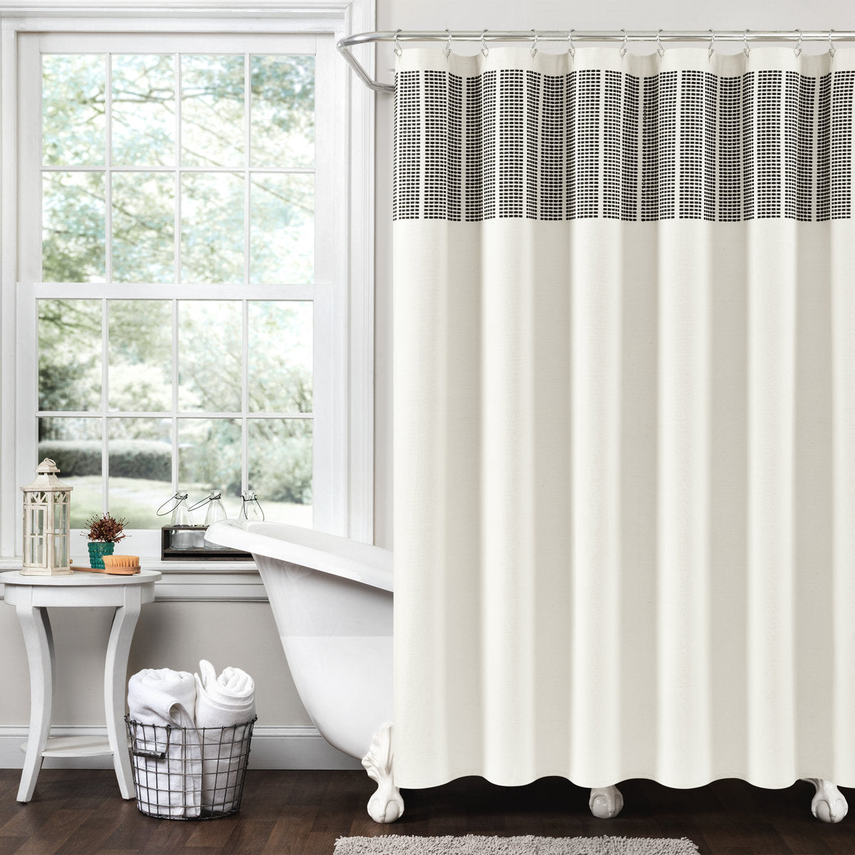 Cotton Striped Shower Curtain