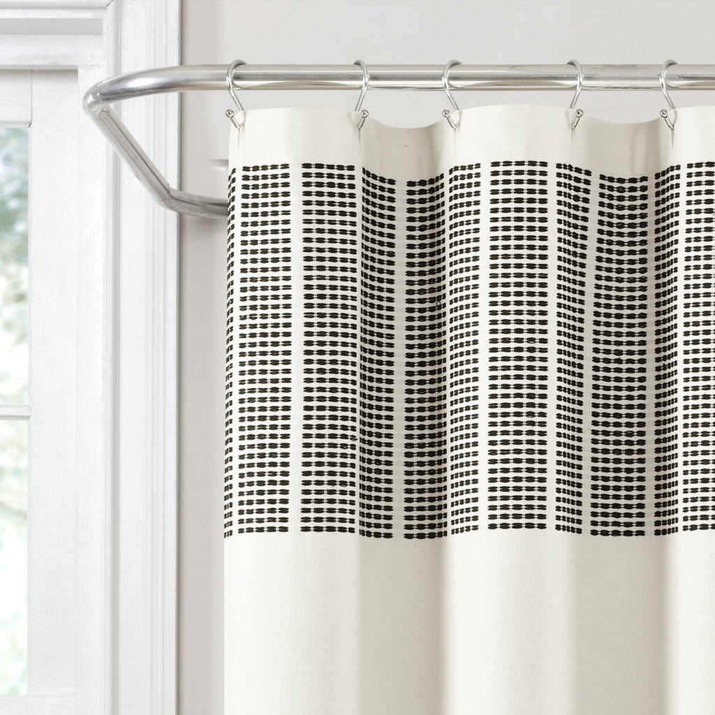 Cotton Striped Shower Curtain