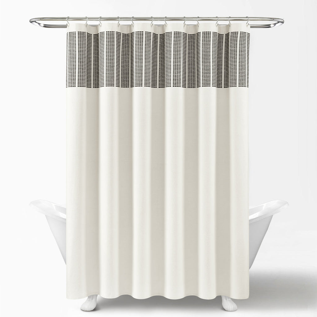 Cotton Striped Shower Curtain