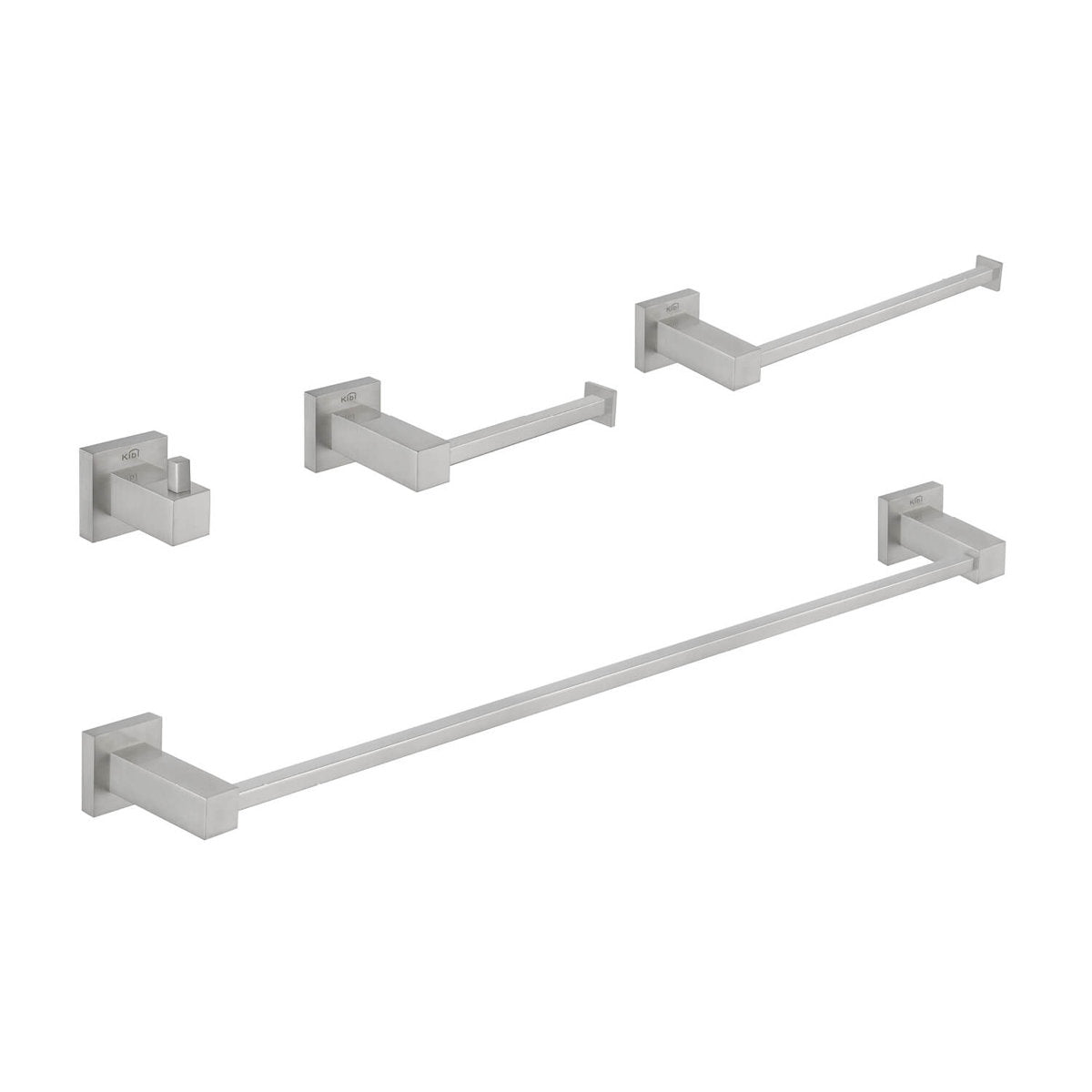 Cube 4 - Piece Bathroom Hardware Set C-KBA15-4BN