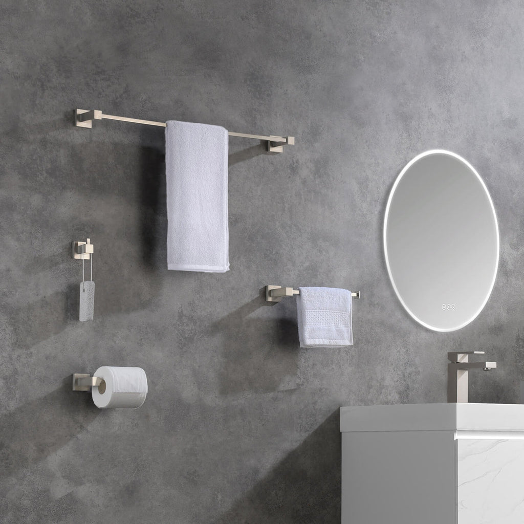 Cube 4 - Piece Bathroom Hardware Set C-KBA15-4BN