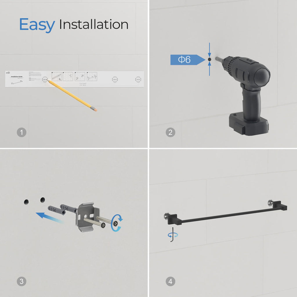 Cube 4 - Piece Bathroom Hardware Set C-KBA15-4BN