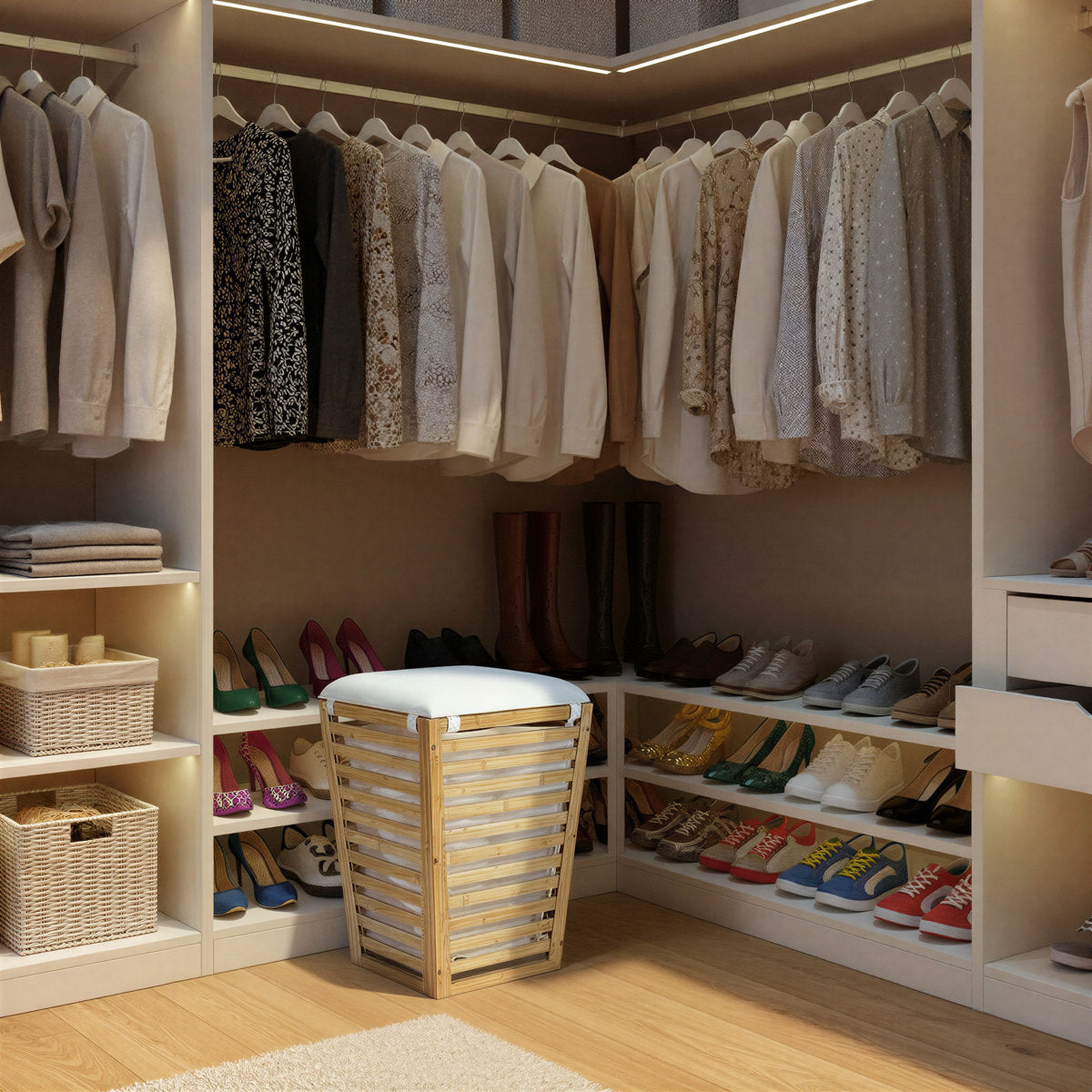 Darcy Bamboo Laundry Hamper