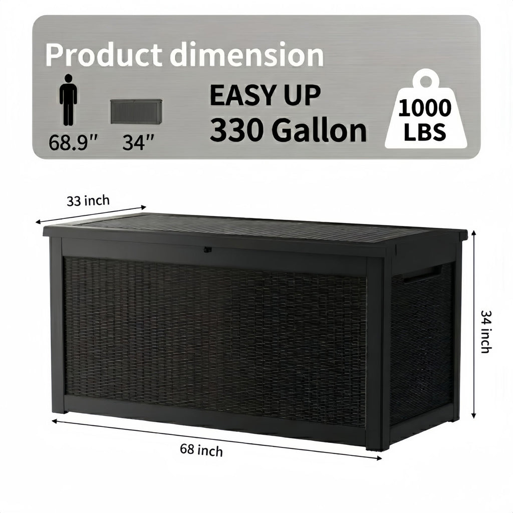 Decksplore 330 Gallons Water Resistant Resin Lockable Deck Box
