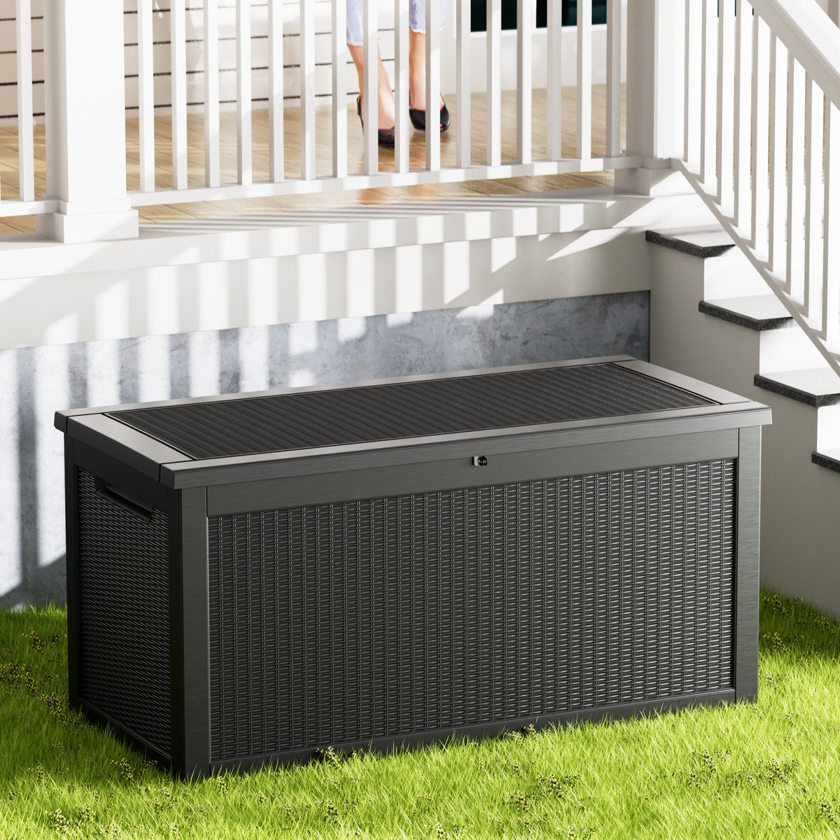 Decksplore 330 Gallons Water Resistant Resin Lockable Deck Box
