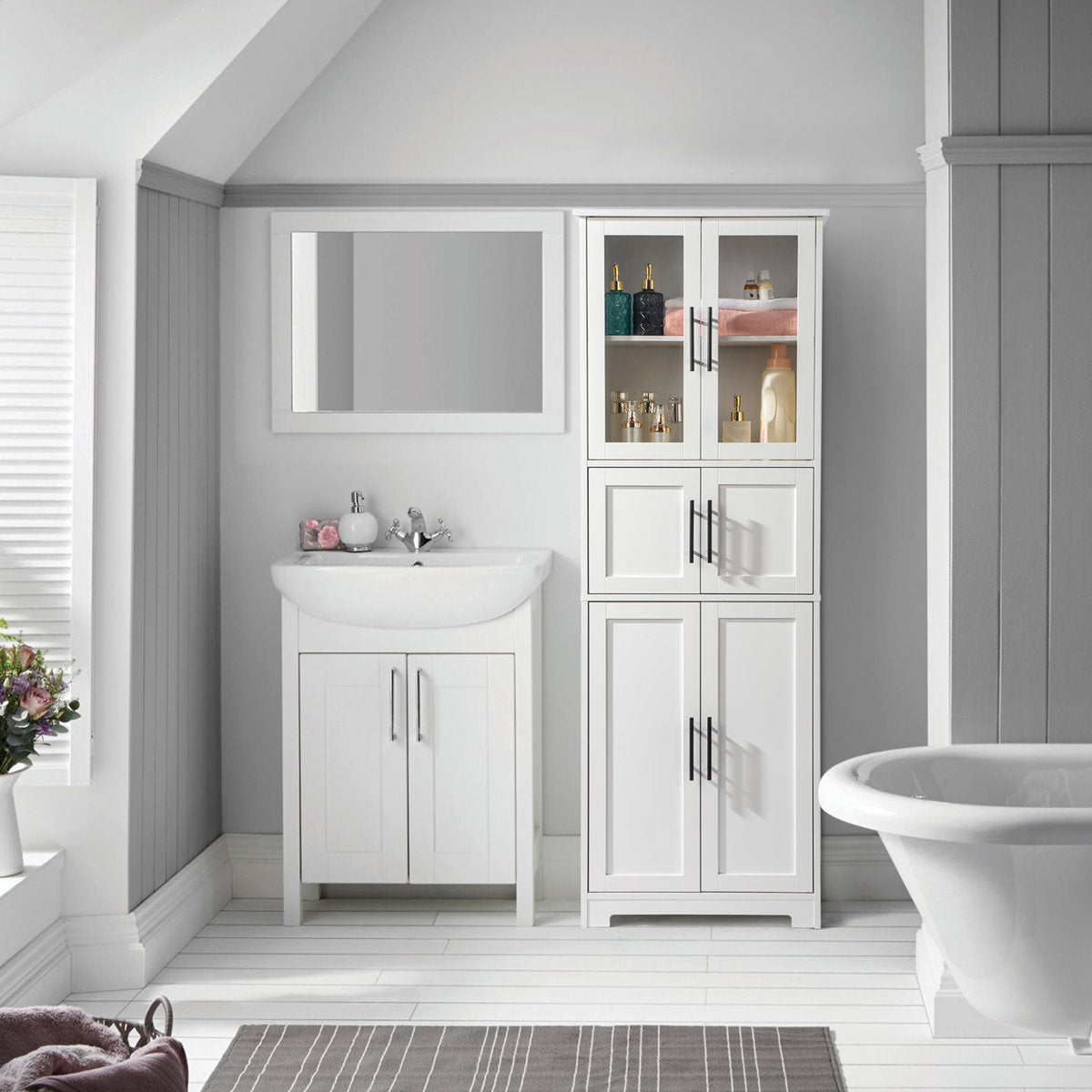 Deno Freestanding Linen Cabinet