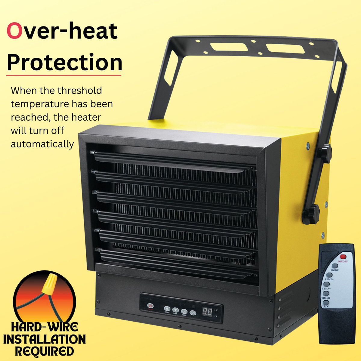 Dura Heat 240 Volt Hard-Wired Electric Garage Heater Remote, 10000 Watt - EWH9800