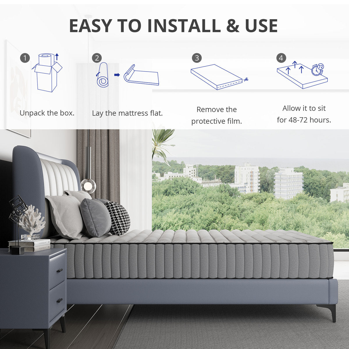 EGOHOME 10.5" Medium Hybrid Mattress