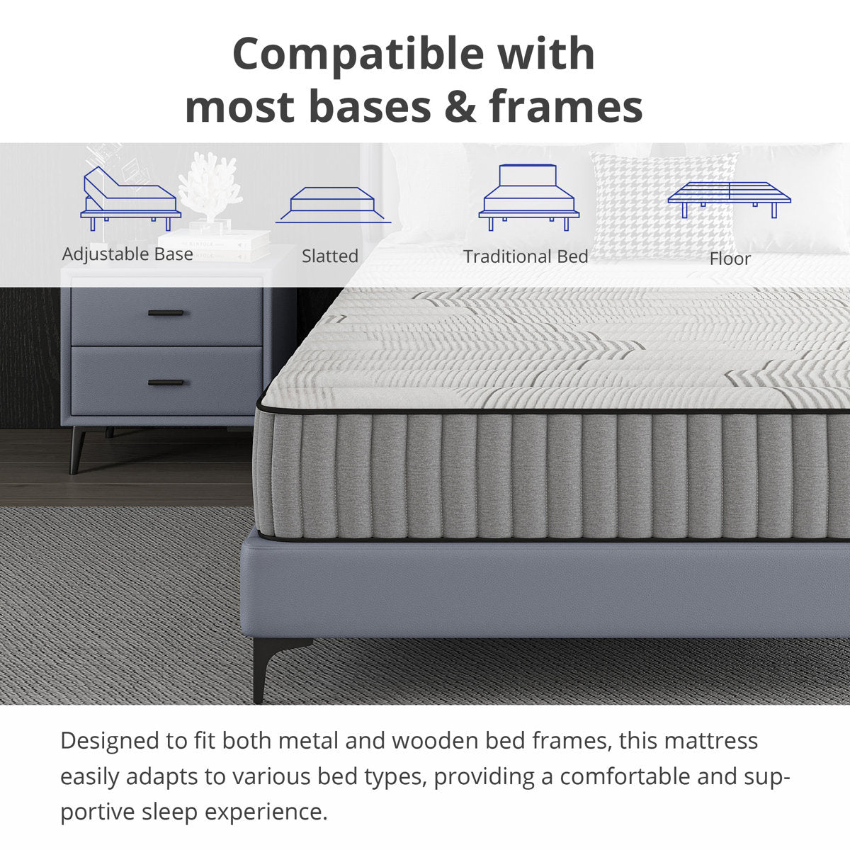 EGOHOME 10.5" Medium Hybrid Mattress