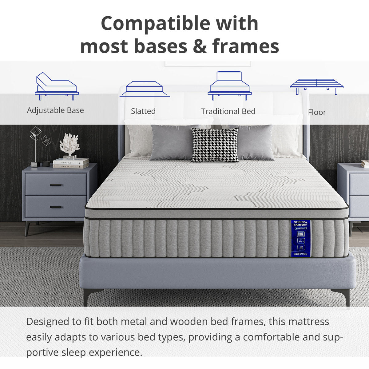 EGOHOME 12" Medium Hybrid Mattress