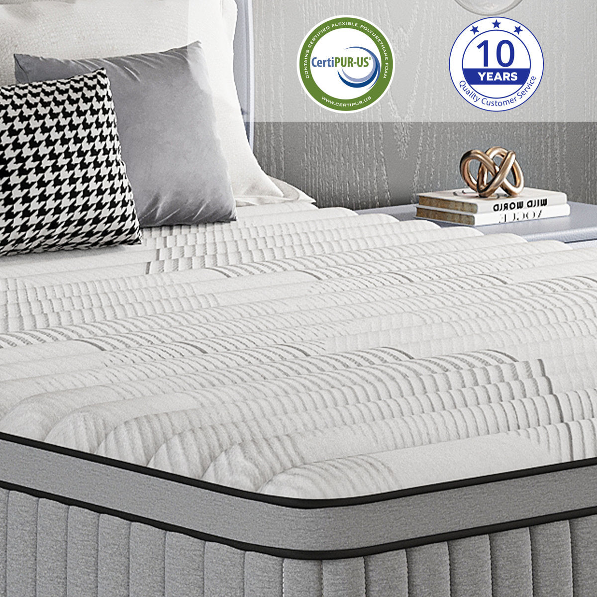 EGOHOME 14" Medium Hybrid Mattress