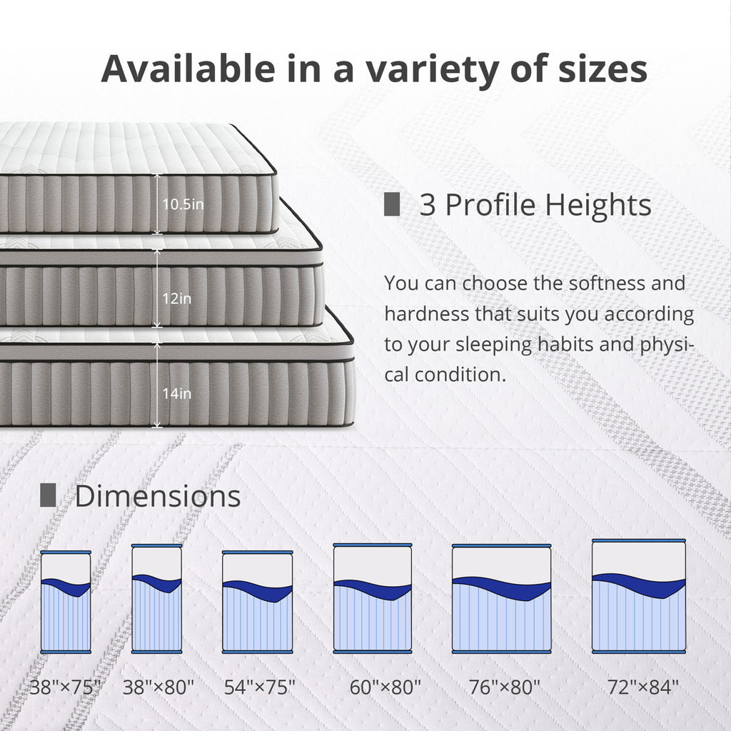 EGOHOME 14" Medium Hybrid Mattress
