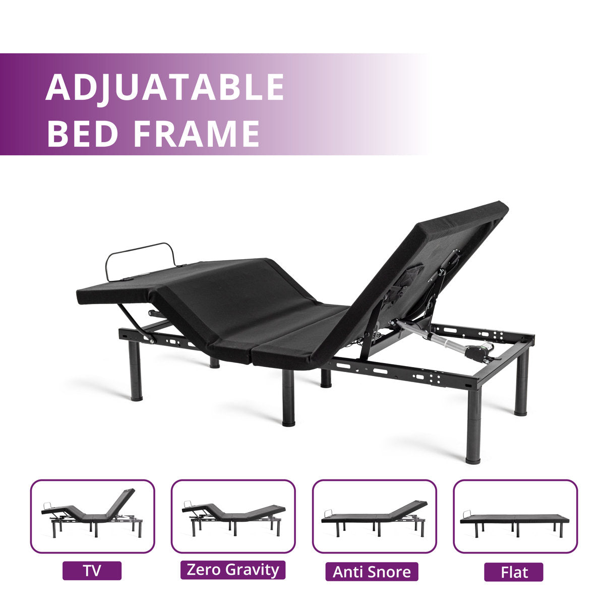 EGOHOME 15”Zero Gravity Adjustable Bed With 12" Memory Foam Mattress, Wireless Remote Control