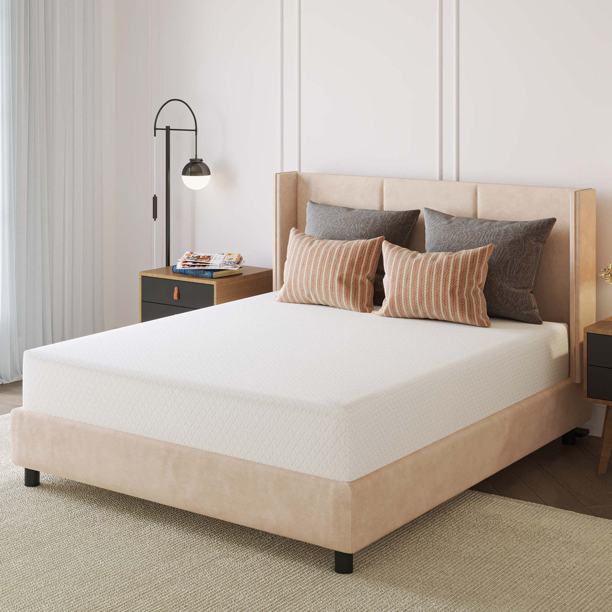 EGOHOME 8" Medium Green Tea Infused Memory Foam Mattress
