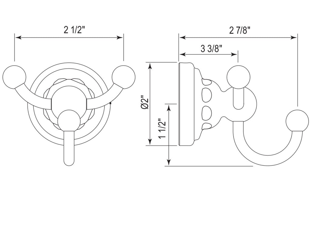 Edwardian Triple Robe Hook U.6923PN