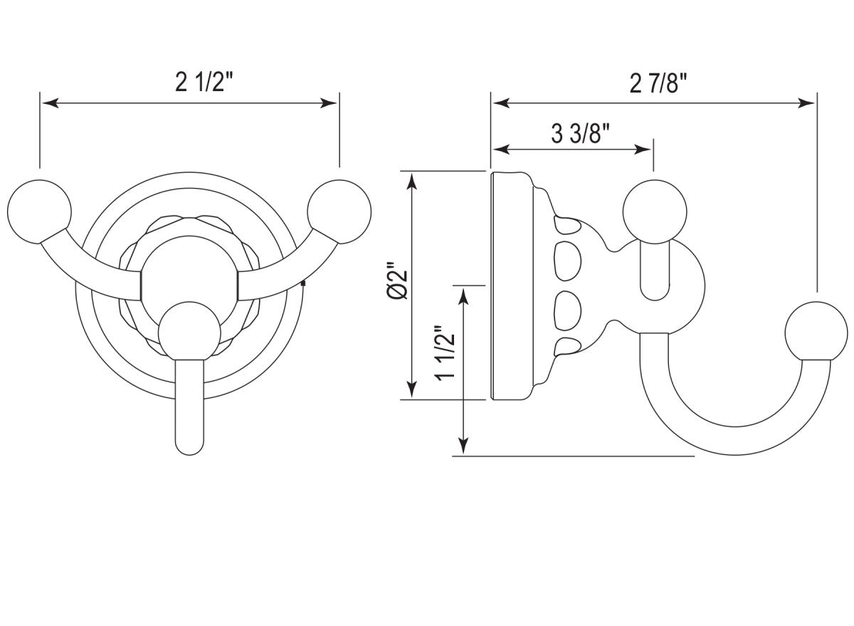 Edwardian Triple Robe Hook U.6923PN