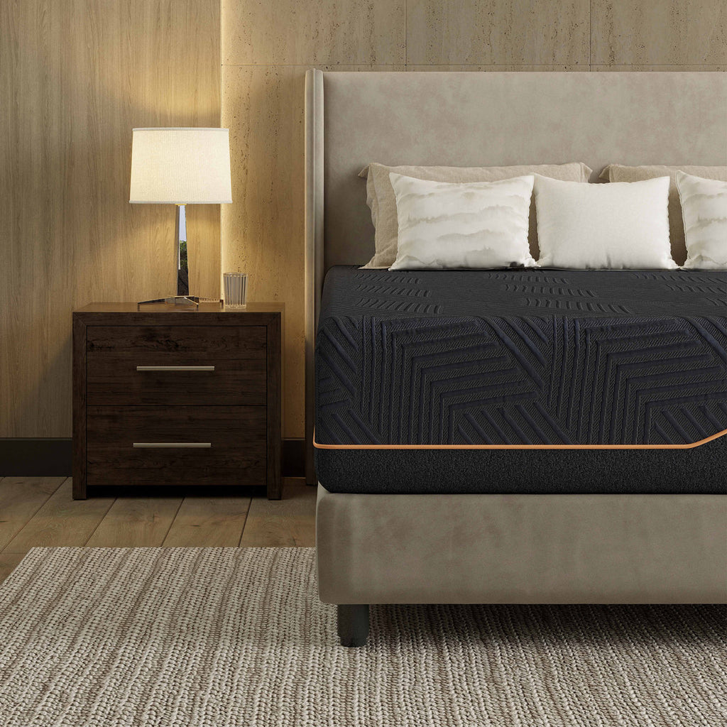 Egohome 14” medium Plush Cooling Copper Infused Gel Memory Foam Mattress, Bed In A Box