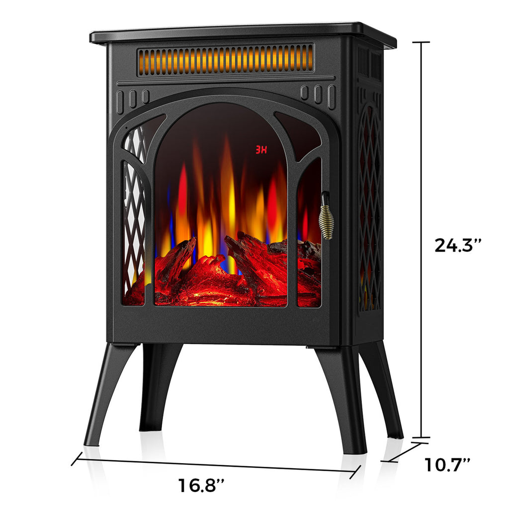 Electric Fireplace Stove Heater With Electronic Temperature Control