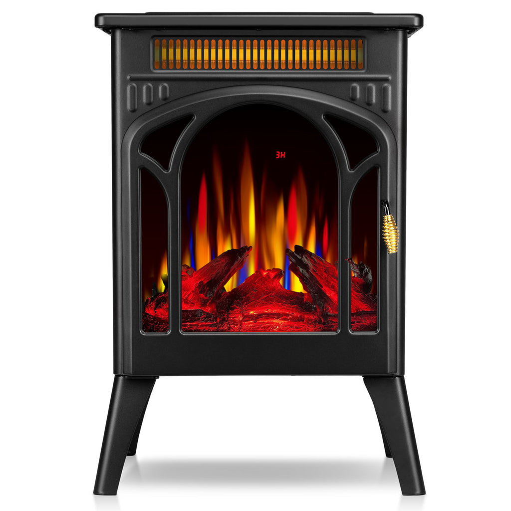 Electric Fireplace Stove Heater With Electronic Temperature Control