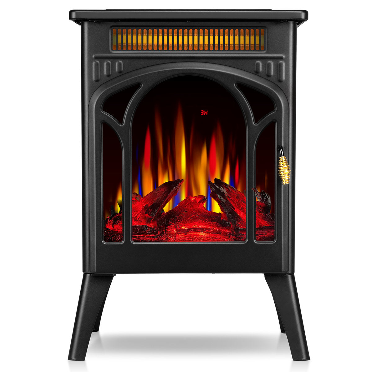 Electric Fireplace Stove Heater With Electronic Temperature Control