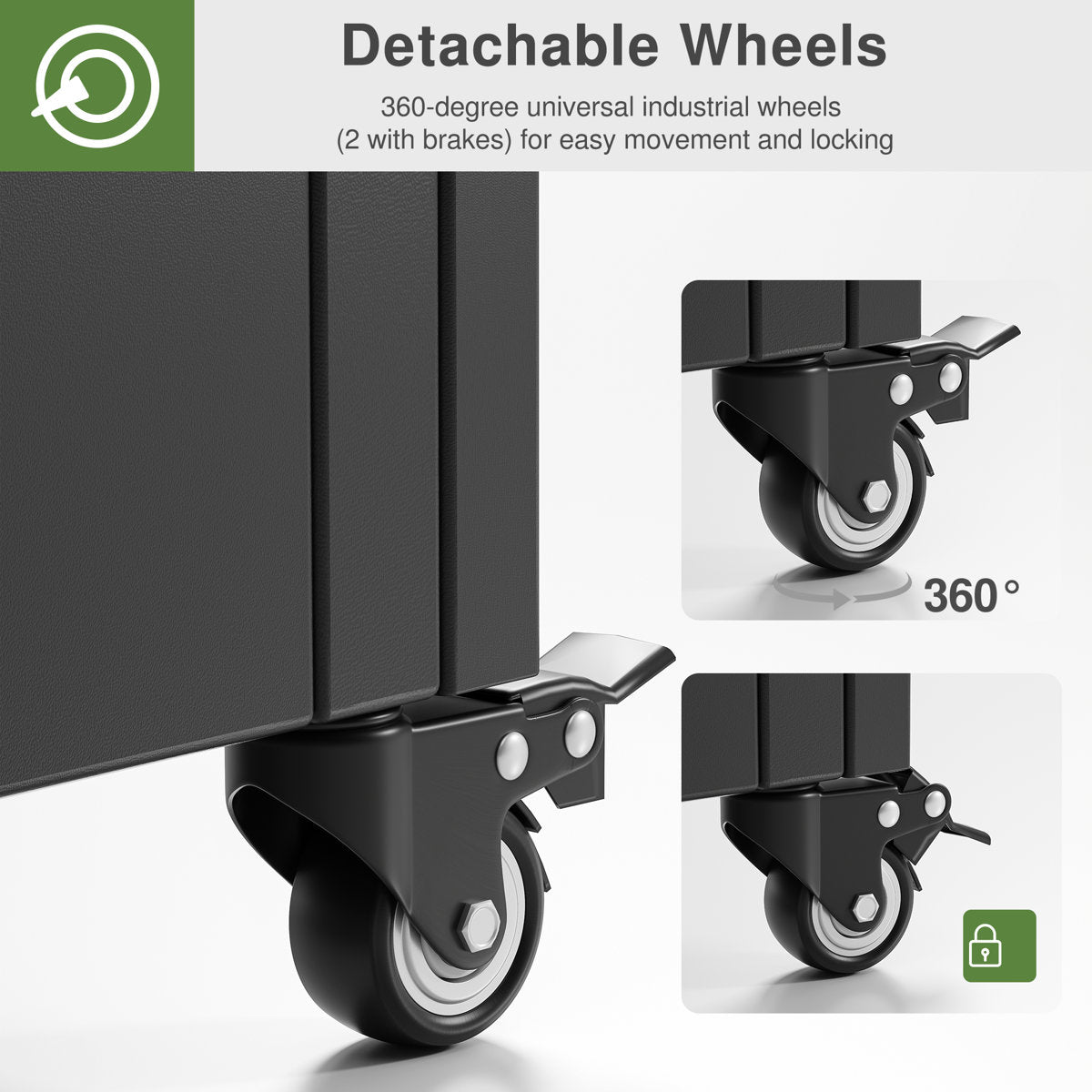 Eulau Metal Planter Box with Wheels