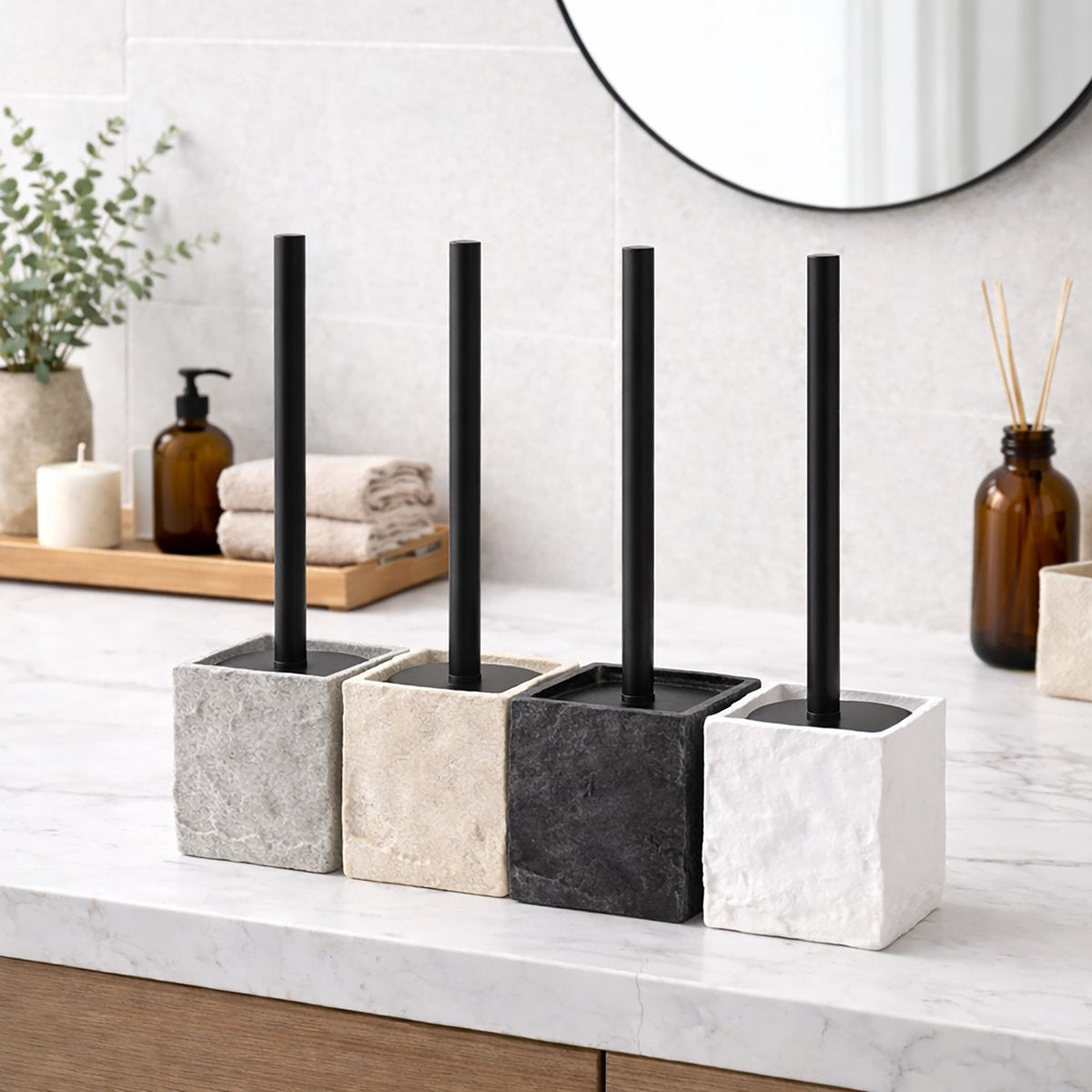 Evideco Resin Toilet Brush And Holder