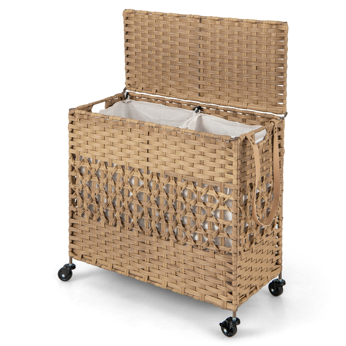 Fabric and Stainless Steel Laundry Hamper