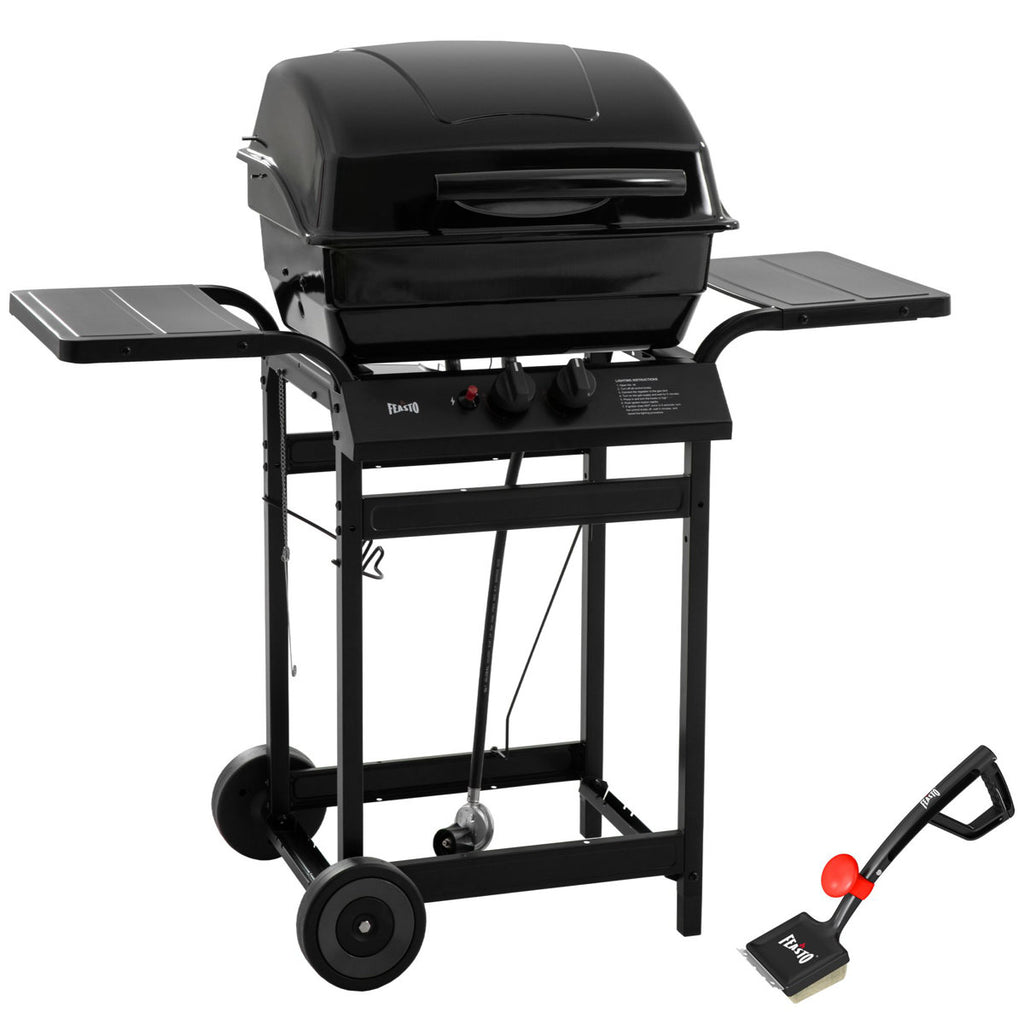 Feasto 2-burner Propane Gas Grill With Cleaning Brush