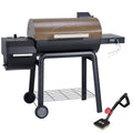 Feasto 30-Inch Heavy-Duty Charcoal Grill with Offset Smoker and Cleaning Brush