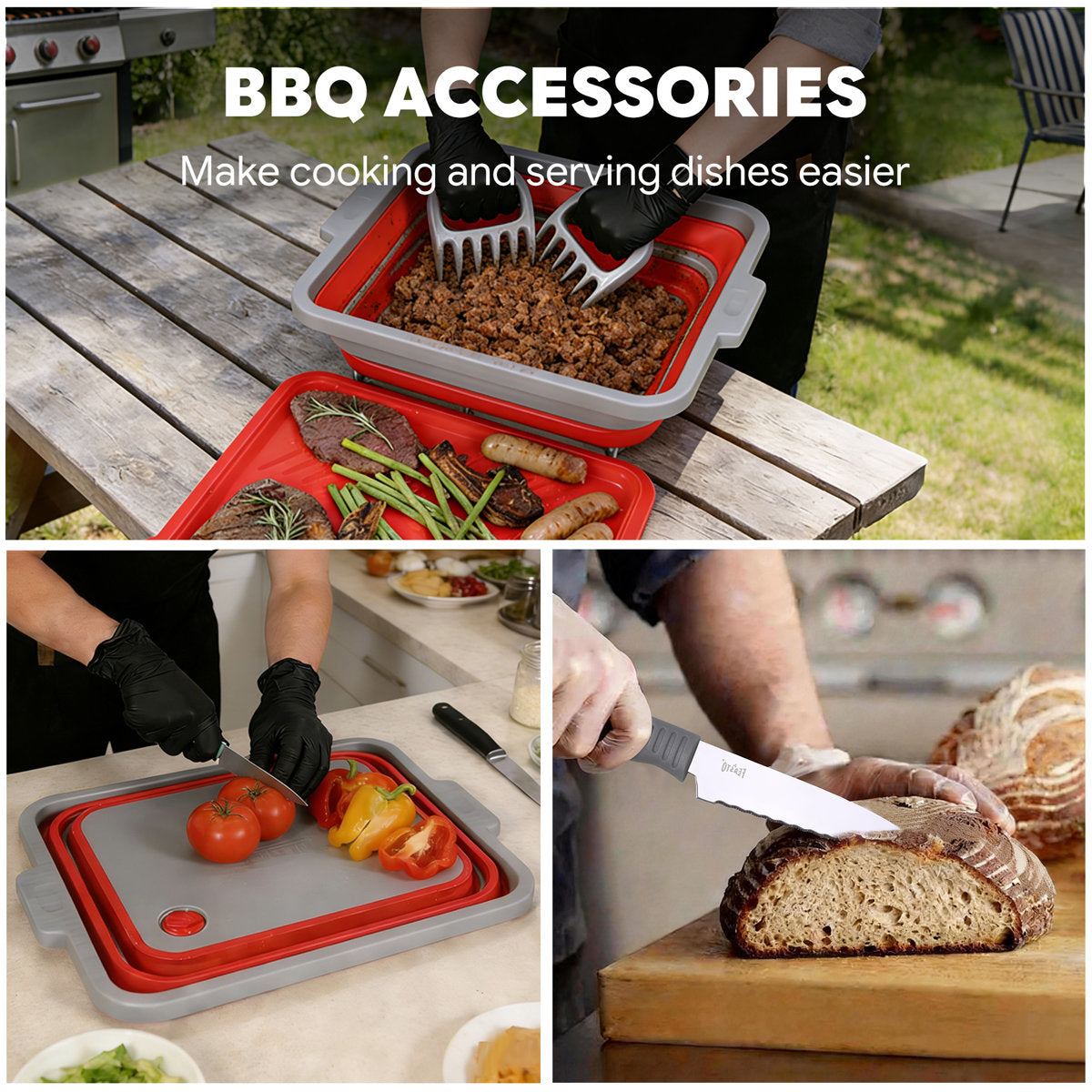 Feasto Charcoal Grill With Collapsible Bbq Prep Tu