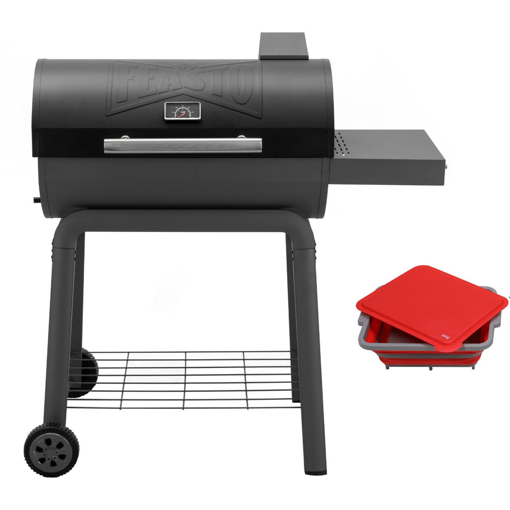 Feasto Charcoal Grill With Collapsible Bbq Prep Tu